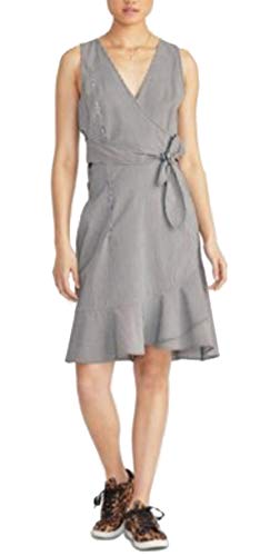 Dawn Striped Faux-Wrap Dress